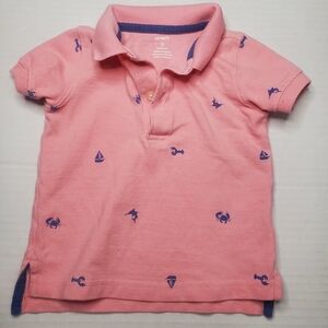 Carter's Pink Nautical Kids Polo Shirt 9m